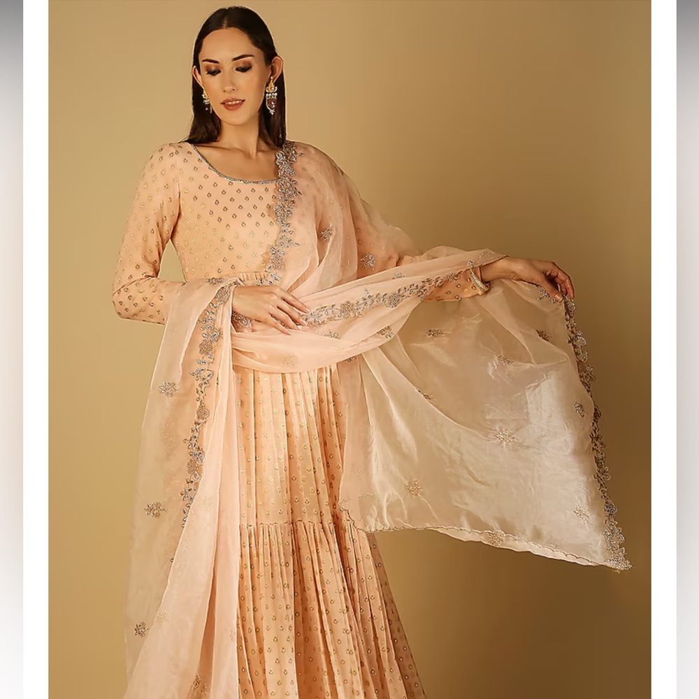 Monk & Mei Peach Anarkali Set